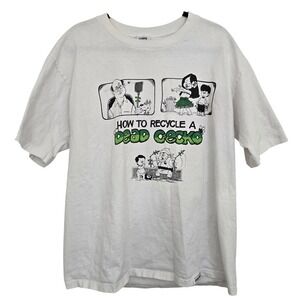 Vintage  90s‎ Crazy Shirts Hawaii Dead Gecko T Shirt L MADE IN USA Novelty Humor